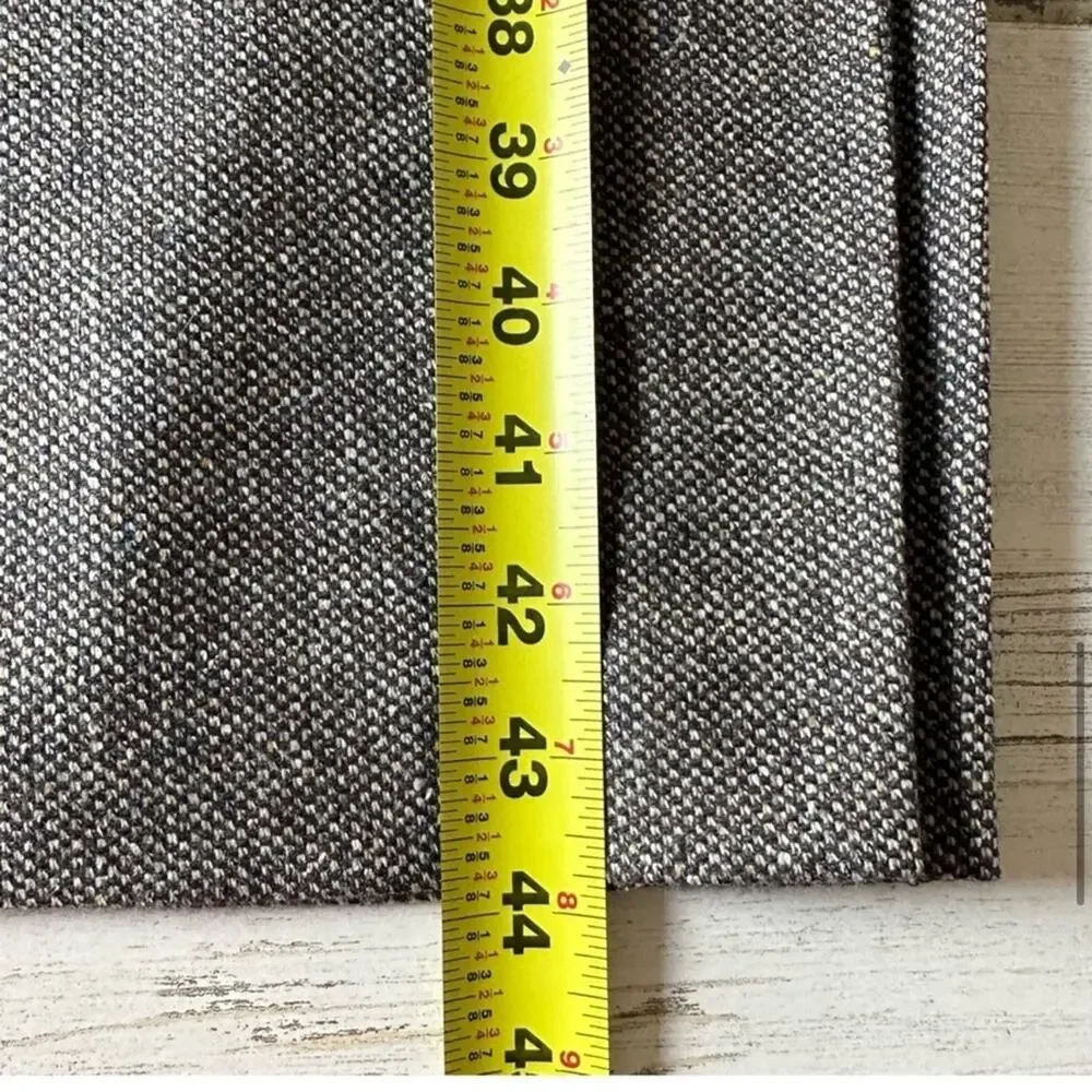 Escada‎ Classic Silk Tweed Shift Midi Dress Side Slit Sz 8 Beige Grey